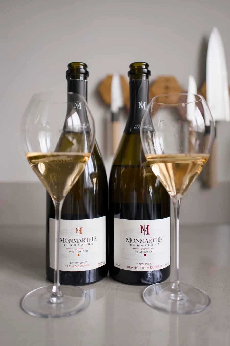 The two single-plot cuvées of Champagne Monmarthe, Le Nid d’Agace and Solera Blanc de Meunier