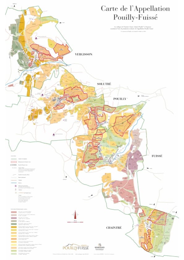 Pouilly-Fuissé vineyard with Chardonnay