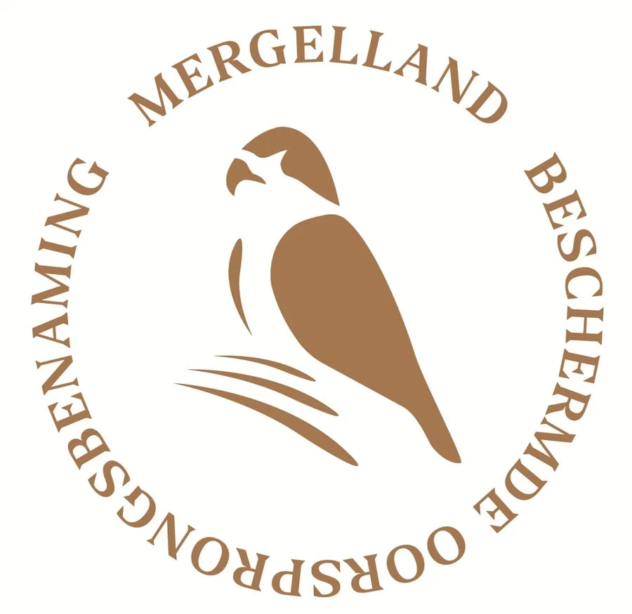Logo BOB Mergelland met torenvalk, keurmerk voor beschermde oorsprongsbenaming van Zuid-Limburgse wijn