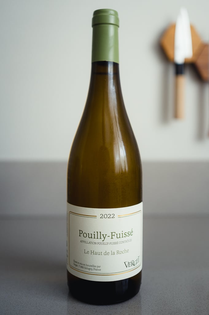 Fles Verget Pouilly-Fuissé Le Haut de la Roche 2022 met groene capsule