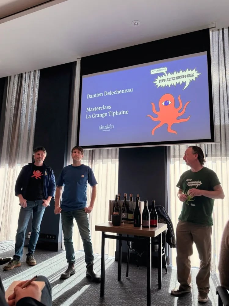 Marnix Rombaut, Damien Delecheneau and Joost van Zanten on stage during La Grange Tiphaine masterclass