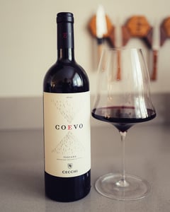 Fles Cecchi Coevo 2021 Toscaanse rode wijn Sangiovese Merlot blend