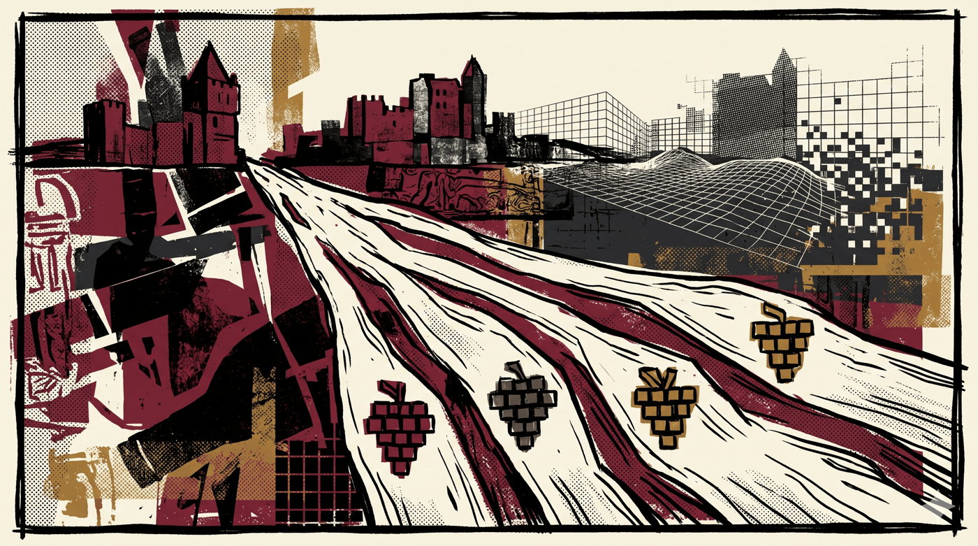 The Loire river with vineyards and a château in the background