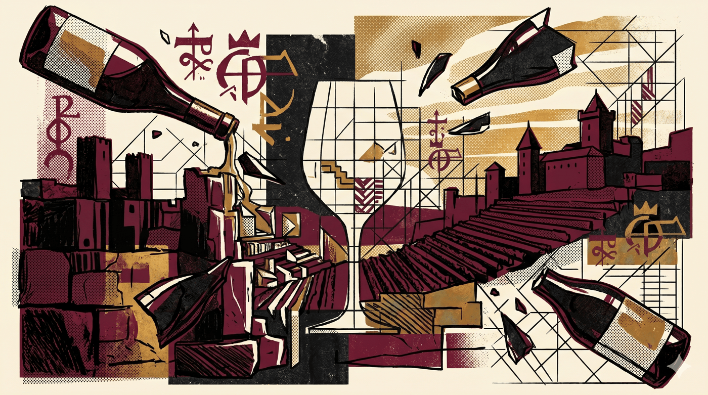 Sauvignon Blanc grapes on flint soil near Pouilly-sur-Loire with morning mist