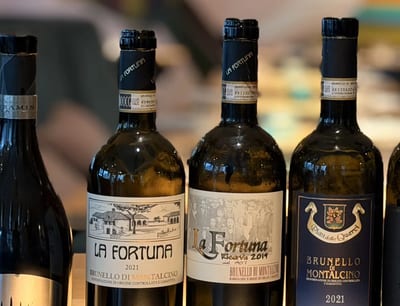 Brunello van La Fortuna op de proeftafel bij La Grande Bellezza in Amsterdam