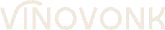 VinoVonk-logo in lichte uitvoering, op donkere ondergrond